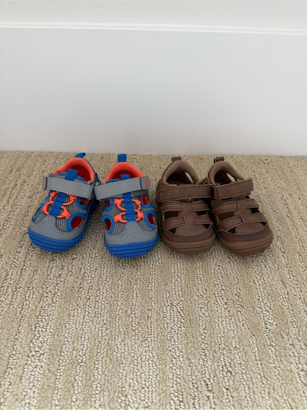 2 pair StrideRite early walker sandals
